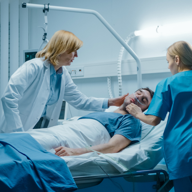 Patient auf Krankenbett